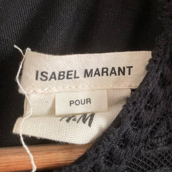 Isabel Marant for H&M Boho Dress in Black Lace Pattern sz 8 - Picture 4 of 6